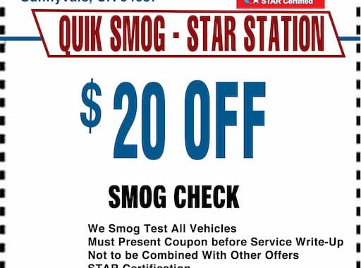 Smog Check Coupon Sunnyvale