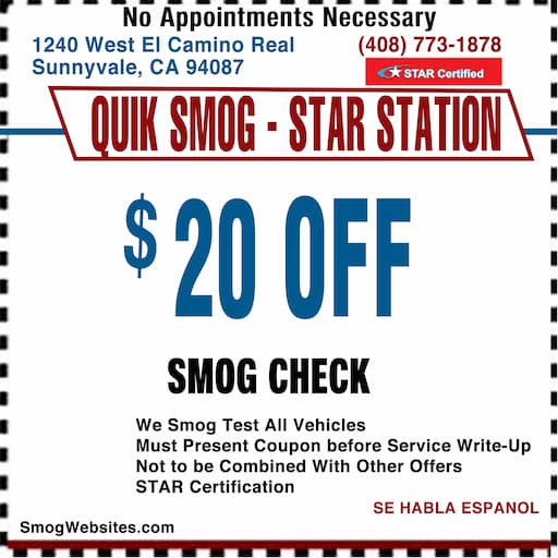 Smog Check Coupon Sunnyvale